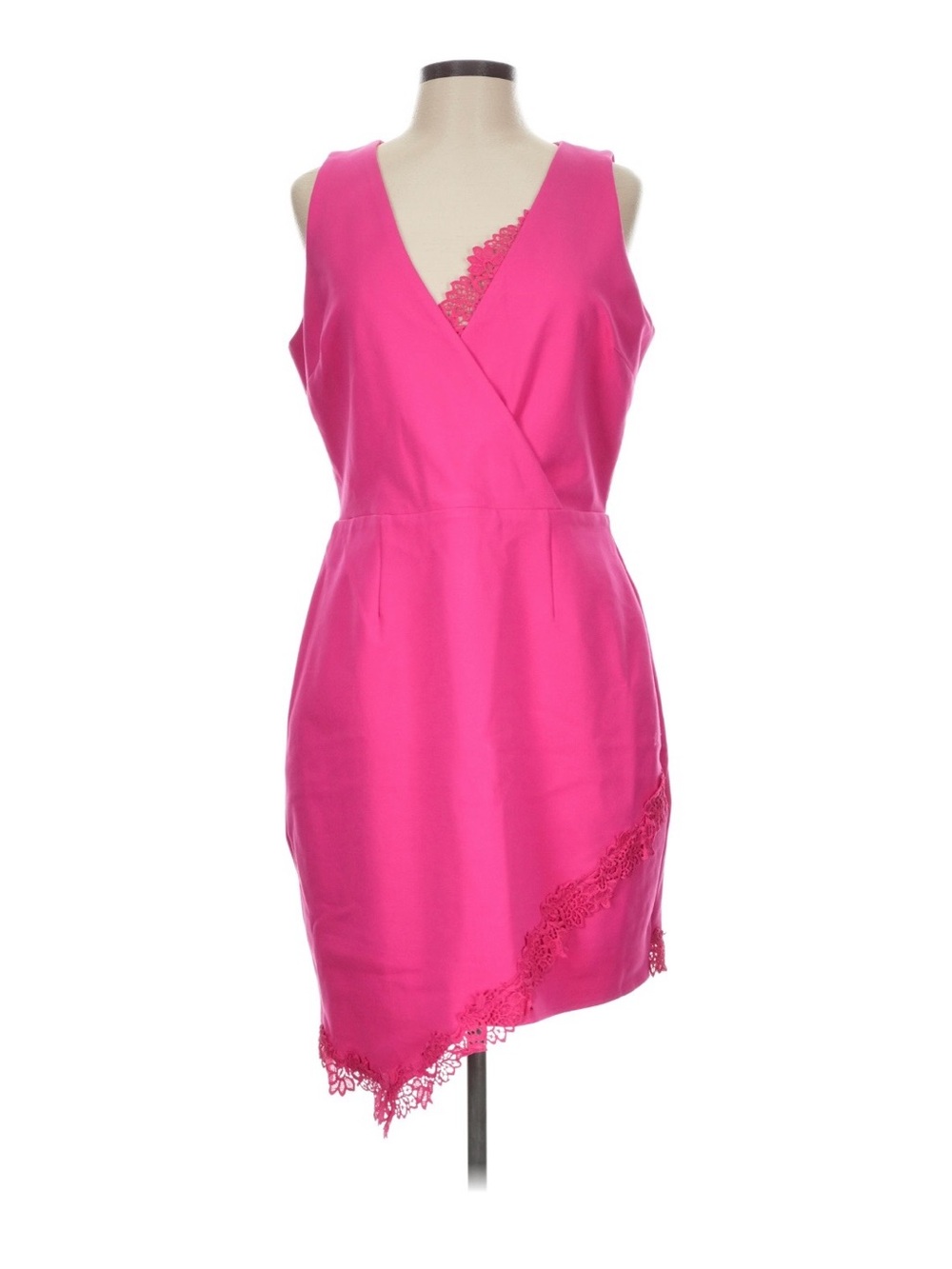 Adelyn Rae Fuchsia Lace-Trim Dress